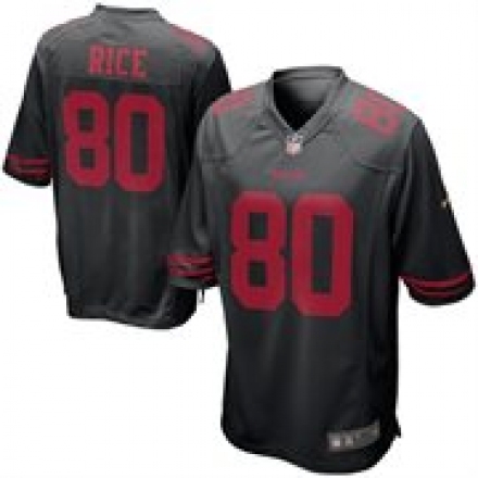 عروض الغداء بالرياض New San Francisco 49ers #80 Jerry Rice Black Alternate Game Jersey عروض الغداء بالرياض